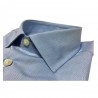 BRANCACCIO shirt man sky blue / white micro shirt 100% cotton