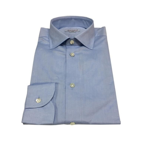 BRANCACCIO camicia uomo celeste 100% cotone