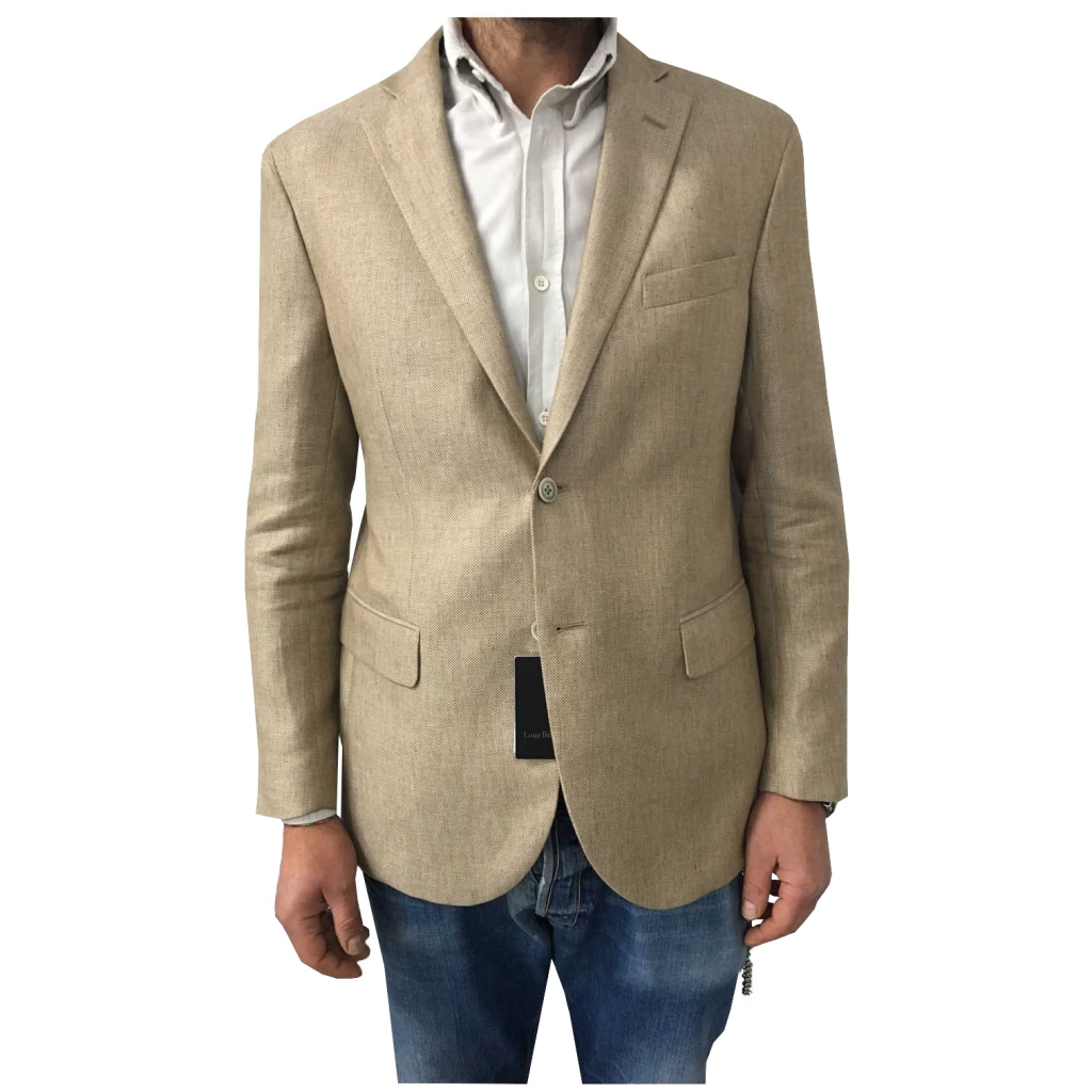 LUIGI BIANCHI MANTOVA  jacket beige 60% linen 40% wool 