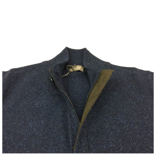 FERRANTE man blue sweater 50% wool 25% polyamide 25% silk MADE IN ITALY