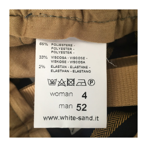 WHITE SAND pantalone uomo righe blu/giallo/bordeaux con elastico mod 17WSU16335