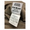 FERRANTE maglia uomo beige dettagli e toppe grigio 100% lana MADE IN ITALY