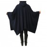 GAIA MARTINO women's poncho blue melange 70% wool 30% cashmere MADE IN ITALY