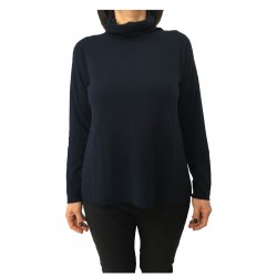 ELENA MIRÒ women's turtleneck sweater blue 54% viscose 24% wool 22% polyamide