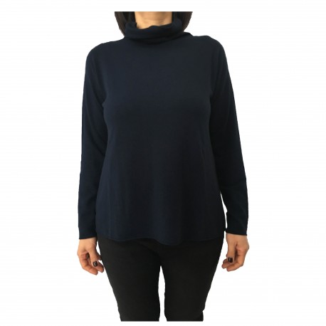 ELENA MIRÒ women's turtleneck sweater blue 54% viscose 24% wool 22% polyamide