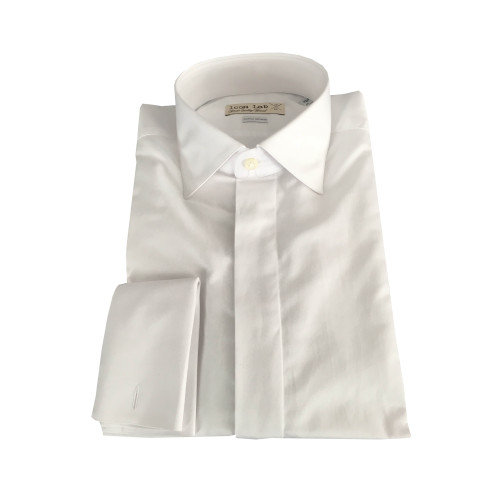 ICON LAB men's shirt with white cuffs 100% cotton DOUBLE RETURN