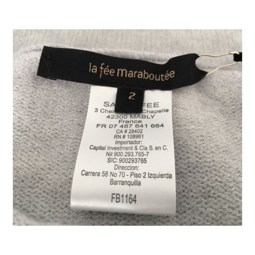LA FEE MARABOUTEE maxi-maglia donna blu con tessuto posteriore mod FA1189 MADE IN ITALY
