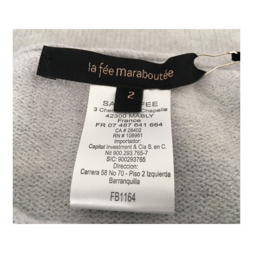 LA FEE MARABOUTEE woman blue sweater with lace FA1189 MADE IN ITALY