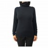LA FEE MARABOUTEE woman sweater turtleneck blue mod FA5186 MADE IN ITALY