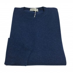 DELLA CIANA man crew neck sweater blue 80% wool 20% cashmere MADE IN ITALY