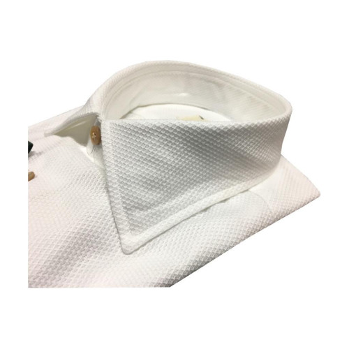 BORRIELLO camicia uomo bianco operato 100% cotone MADE IN ITALY