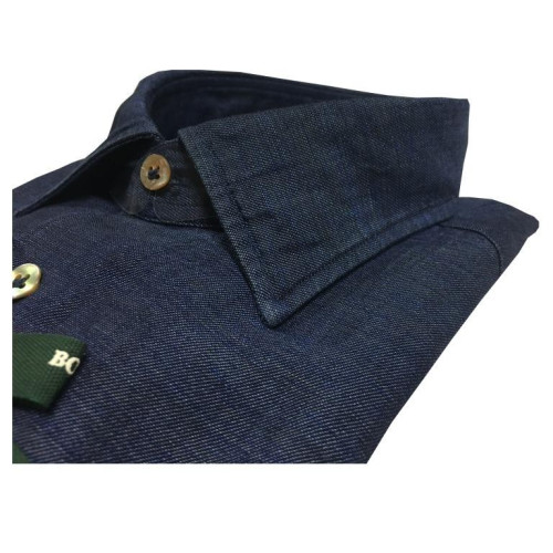 BORRIELLO man shirt 100% cotton denim MADE IN ITALY