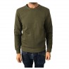 BKØ felpa uomo garzata verde militare 100% cotone mod SU17010 MADE IN ITALY