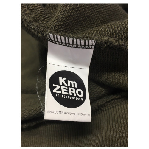 BKØ felpa uomo garzata verde militare 100% cotone mod SU17010 MADE IN ITALY
