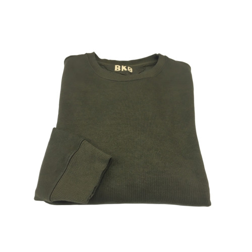BKØ felpa uomo garzata verde militare 100% cotone mod SU17010 MADE IN ITALY