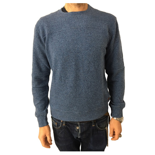 BKØ man blue sweater mod BU17614 98% cotton 2% elastane MADE IN ITALY