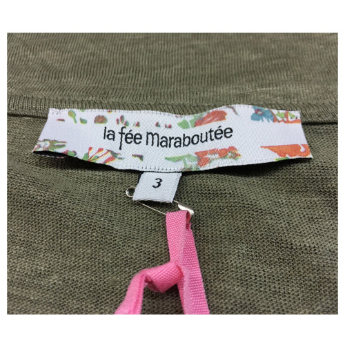 LA FEE MARABOUTEE woman t-shirt kaki 100% linen mod FA3122