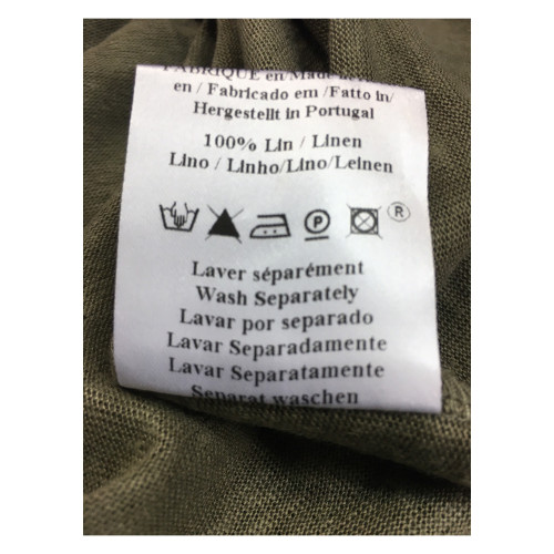 LA FEE MARABOUTEE t-shirt donna kaki con applicazioni strass 100%lino mod FA3122