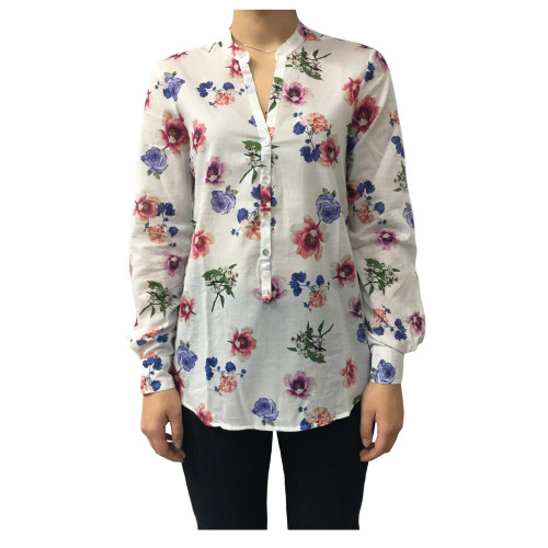 AND woman shirt  white/multicolor 100% cotton mod D774E846L