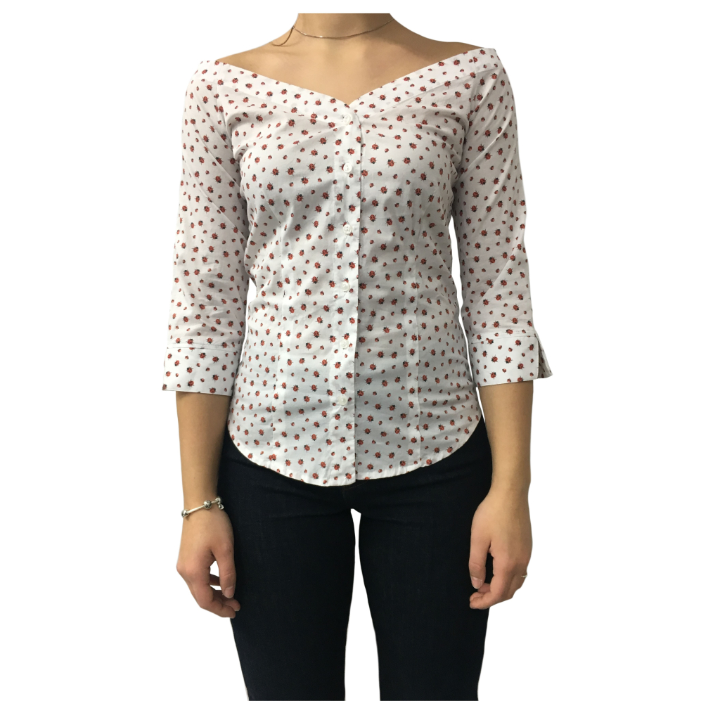 AND woman shirt white/red ladybugs cotton mod D763E820T