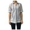 AND camicia donna cotone mezza manica bianco/blu mod D477E818M