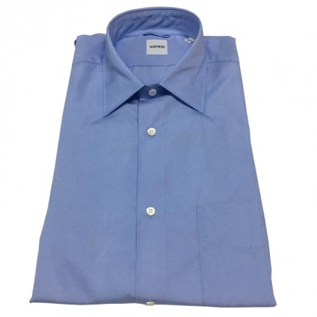 ASPESI shirt man mod SIXTEEN blue 100% cotton