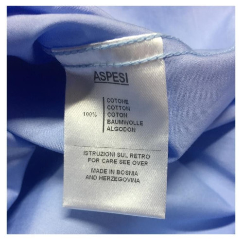 ASPESI shirt man mod SIXTEEN blue 100% cotton
