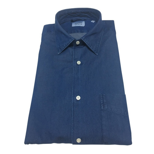 ASPESI camicia uomo denim mod SEDICI CE36 6191 con taschino 100% cotone