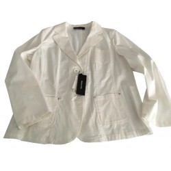 ELENA MIRÒ white women's jacket unlined 97% cotton 3% elastane disp 43-52