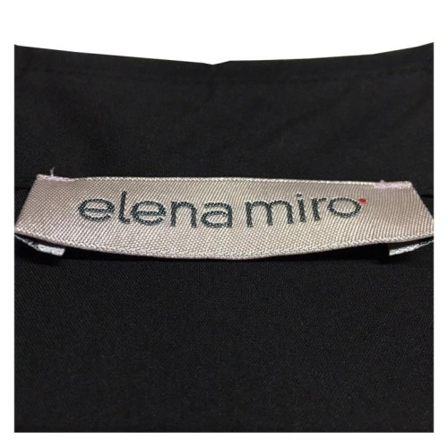 ELENA MIRO' camicia donna nero collo e polsi con strass in tinta 67% cotone 33% poliestere