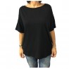 LA FEE MARABOUTEE t-shirt donna nero vestibilita over 100% cotone mod FA7724