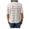 LA FEE MARABOUTEE t-shirt donna righe bianco/rosso 75% lino 25% cotone FA7324