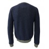 IRISH CRONE maglia lana uomo girocollo denim/grigio MADE IN ITALY