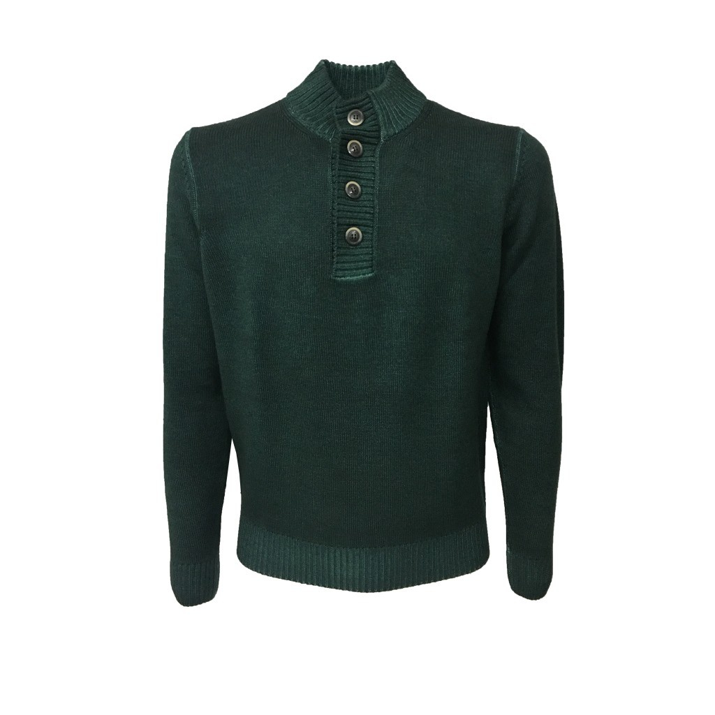 FERRANTE maglia uomo collo con bottoni verde TINTO FREDDO 100% lana MADE IN ITALY FERRANTE maglia uomo collo con bottoni verde TINTO FREDDO 100% lana MADE IN ITALY