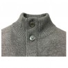 FERRANTE knit man with neck buttons and concealed zip, gray