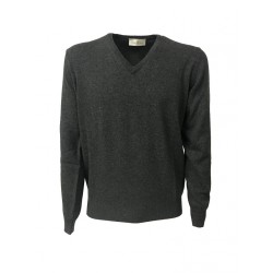 DELLA CIANA knit man to V Anthracite 80% wool 20% cashmere slim fit MADE IN ITALY