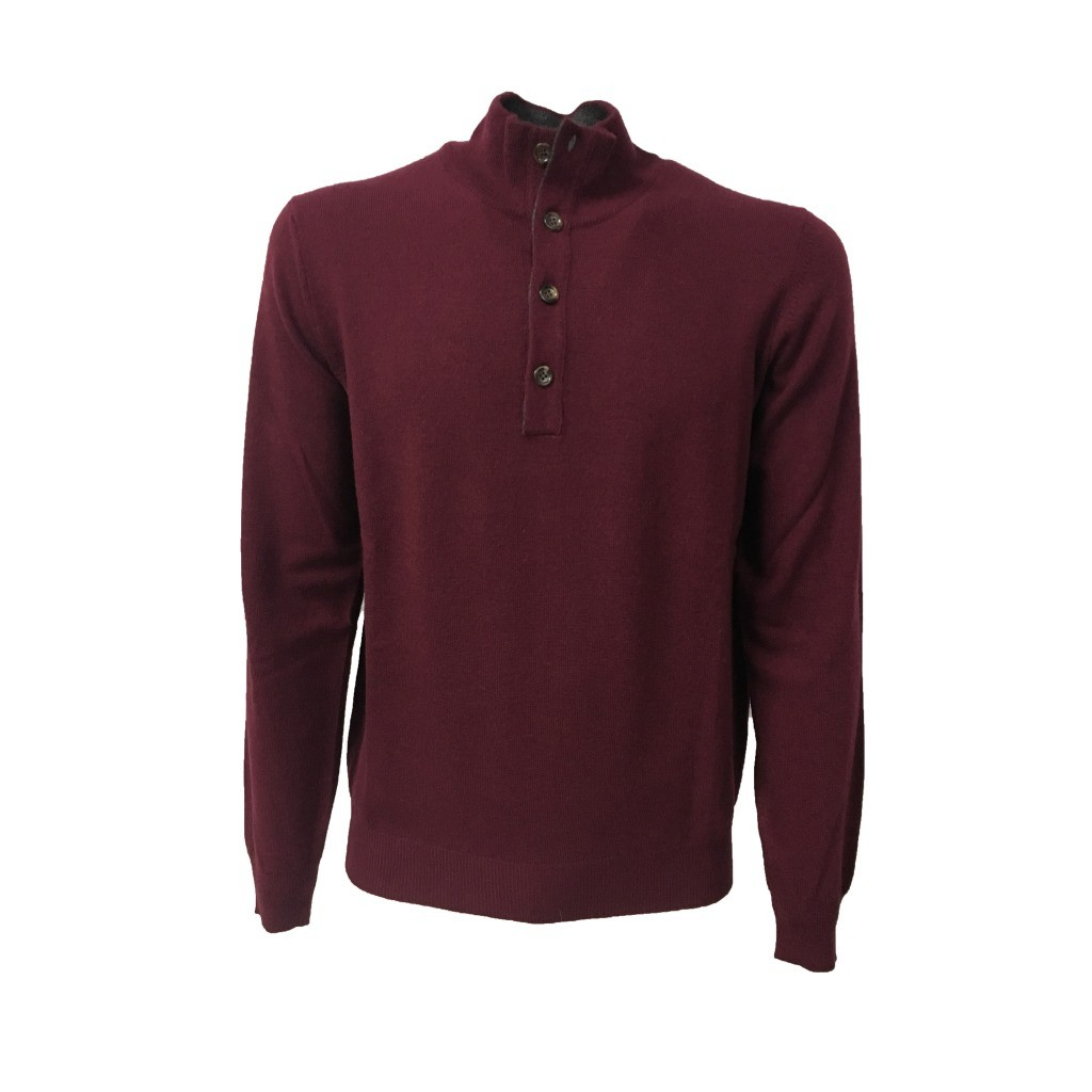 DELLA CIANA maglia uomo con bottoni bordeaux interno collo grigio 80% lana 20% cashmere MADE IN ITALY DELLA CIANA maglia uomo con bottoni bordeaux interno collo grigio 80% lana 20% cashmere MADE IN ITALY