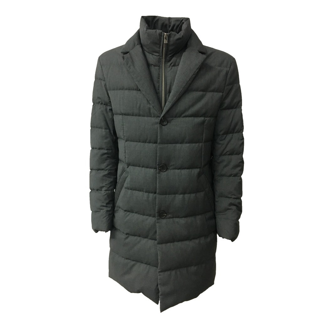 LUIGI BIANCHI MANTOVA cappotto grigio con pettorina 100% lana LUIGI BIANCHI MANTOVA cappotto grigio con pettorina 100% lana