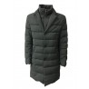 LUIGI BIANCHI MANTOVA gray coat with bib 100% wool filling 90% down 10% feathers