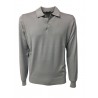 FERRANTE polo uomo manica lunga GRIGIO PERLA con bordo MADE IN ITALY
