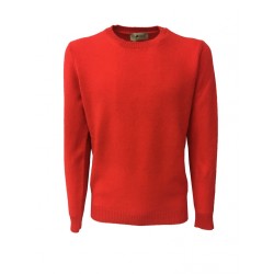 IRISH CRONE man red sweater 100% wool MADE IN ITALY