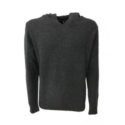 IRISH CRONE man gray sweater 100% wool MADE IN ITALY