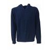 IRISH CRONE maglia uomo con cappuccio blu chiaro 100% lana MADE IN ITALY