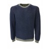 IRISH CRONE man wool denim/gray sweater MADE IN ITALY