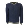 IRISH CRONE man wool denim/gray sweater  MADE IN ITALY