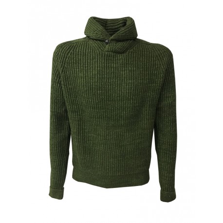 LEE man sweater green 100% cotton mod L84WAMDF PREMIUM SHAWL PULL