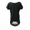 VESTI L'ARTE black woman t-shirt mod. MK08 ALONE 100% cotton MADE IN ITALY