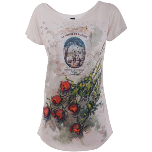 VESTI L'ARTE t-shirt donna rosa mod. DM07TSX LE ROSE MADE IN ITALY