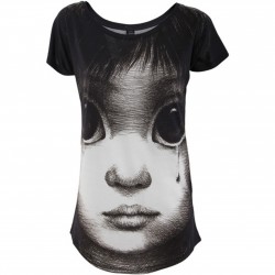 VESTI L'ARTE t-shirt donna NERA mod. MK06TSX WISTFUL MADE IN ITALY