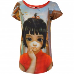 VESTI L'ARTE t-shirt donna multicolor mod. MK09 GRANT AVENUE MADE IN ITALY